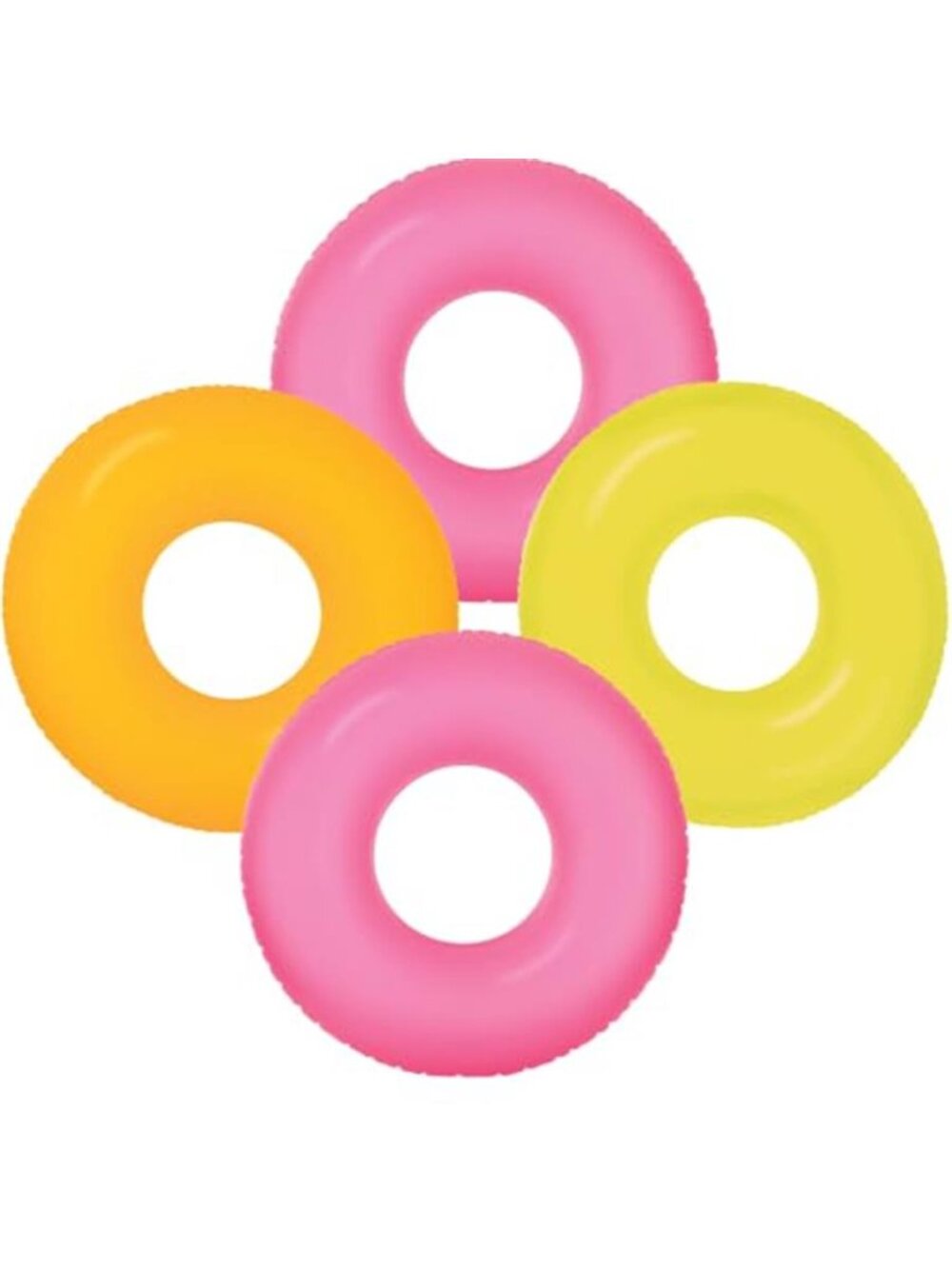Inflatable Swim Tube Pool Float 36 Inch Set of 4 Kids Adults Summer Water Toys
